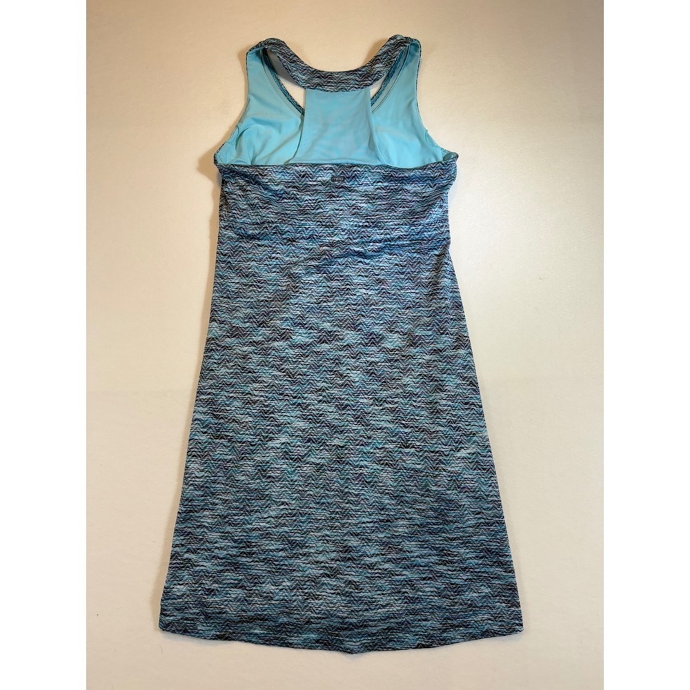 MPG Womens Sleeveless Athletic Dress Blue Chevron Print Racerback - Picture 2 of 3